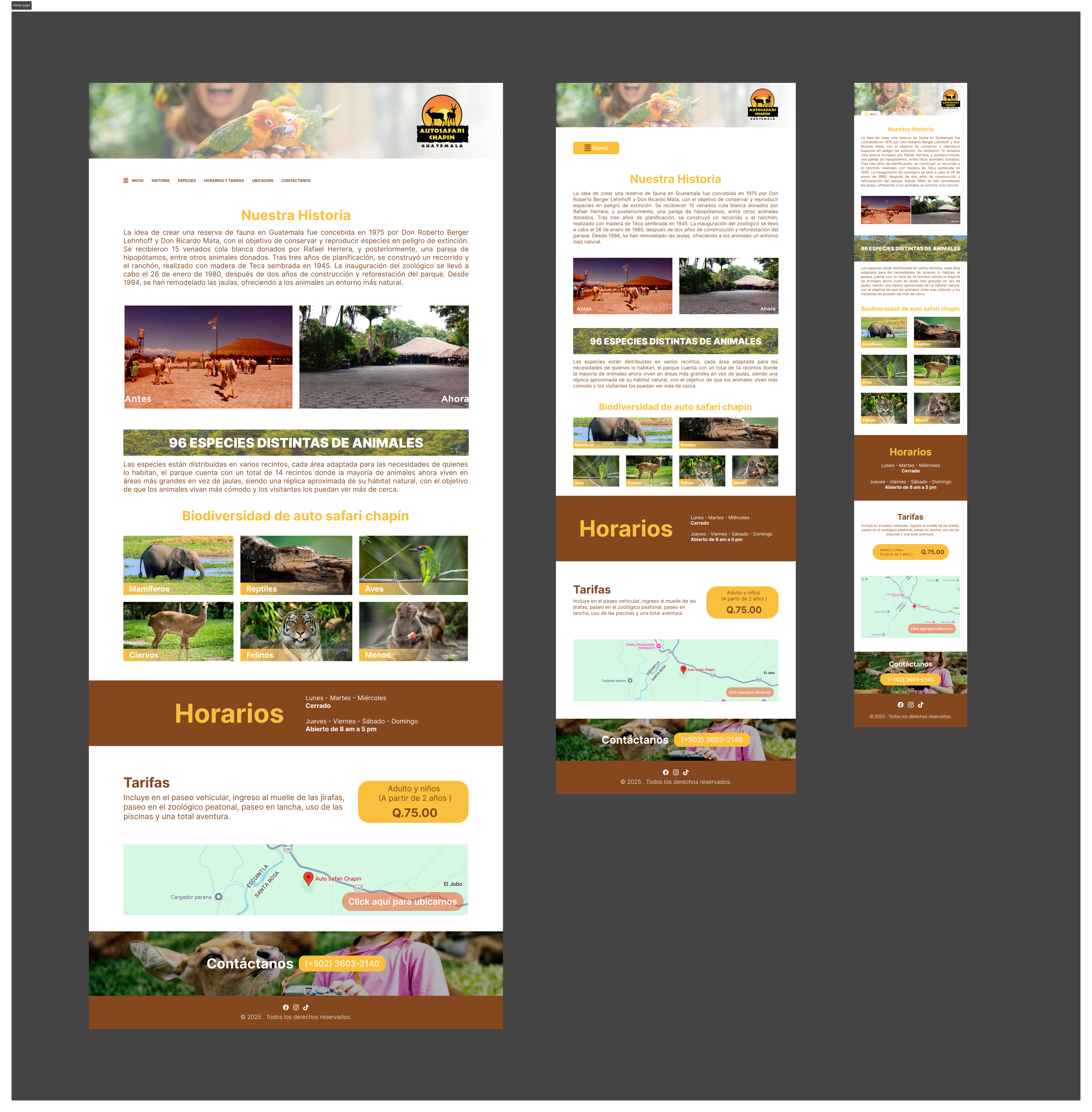 Landing page para un Zoo