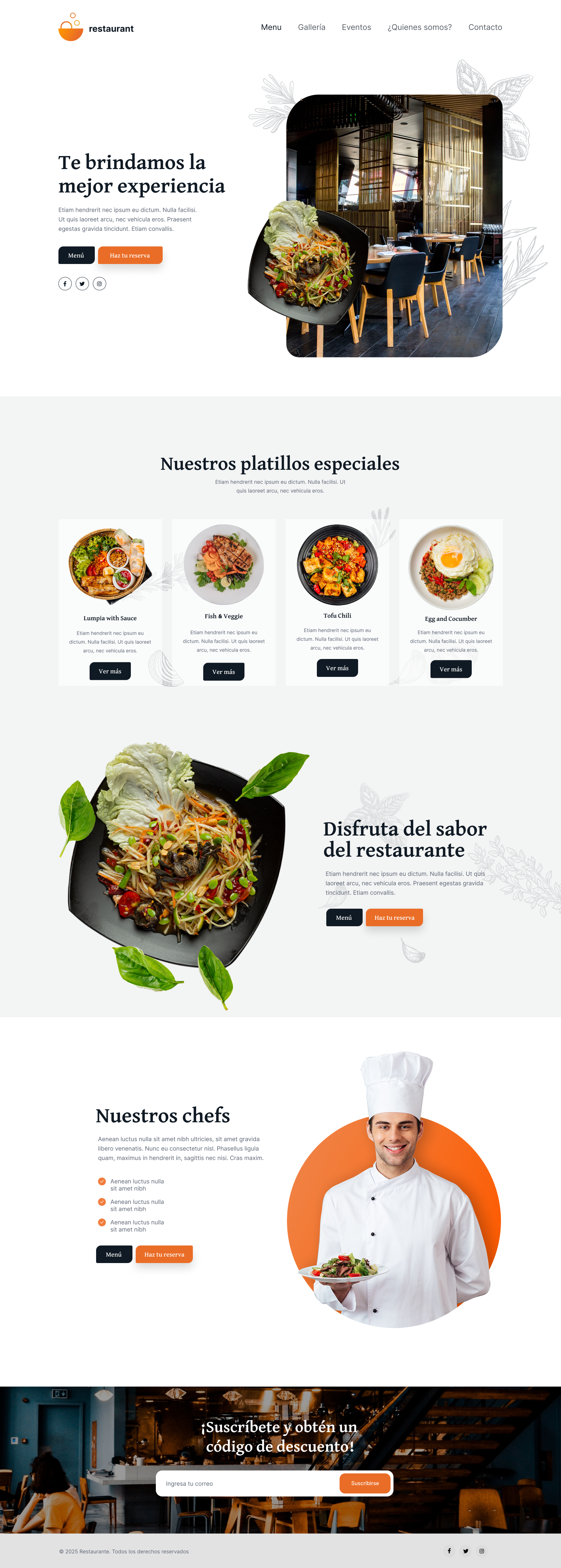Html para un restaurante